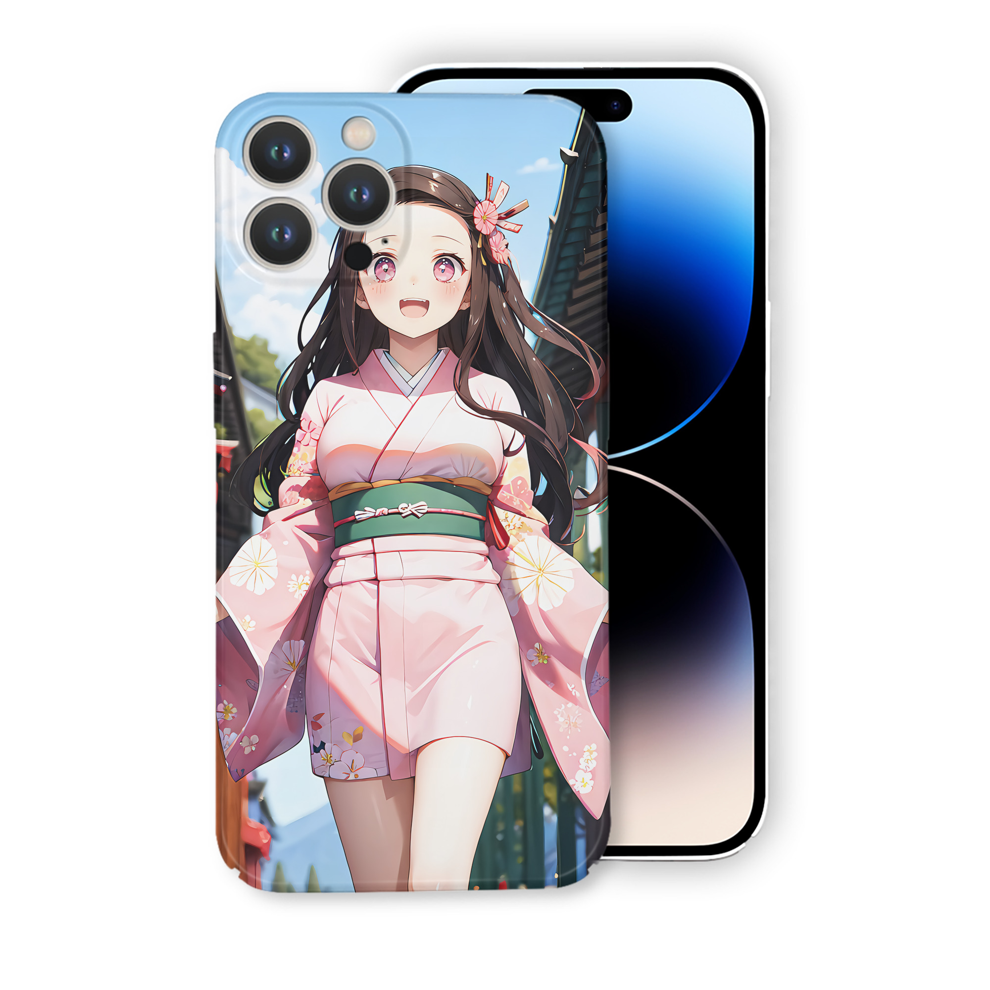 （画像用） 鬼滅の刃（きめつのやいば）竈門 禰󠄀豆子／かまど ねずこ Kamado Nezuko 【iPhone 14シリーズ対応】ハードケース